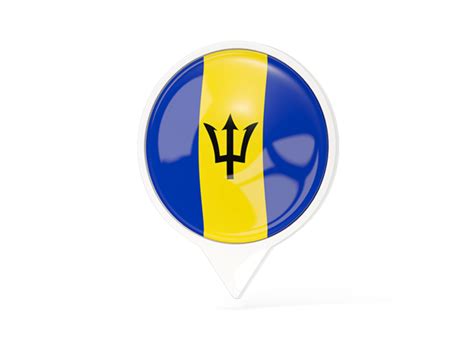 White pointer with flag. Illustration of flag of Barbados