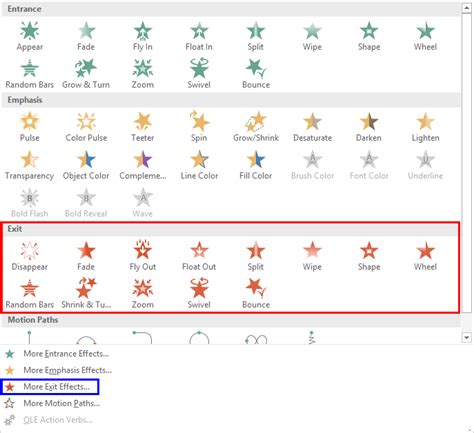 Exit Animations in PowerPoint 2016 for Windows