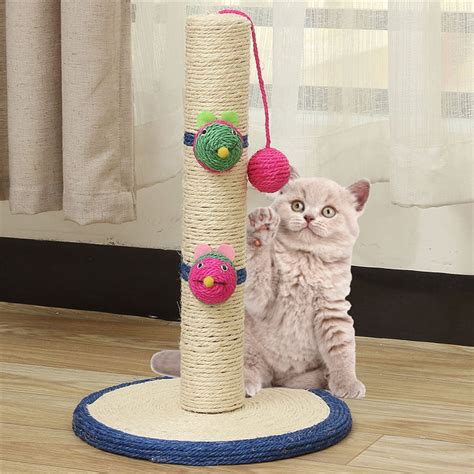 Cat Scratch Post Cats Kittens - Plush Sisal Scratch Pole Cat Scratcher ...