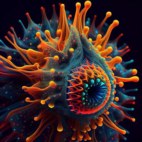 Virus Under Microscope, Generative Ai Stock Illustration - Illustration ...