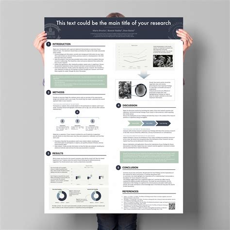 Research Poster template | A0 portrait PowerPoint | dark color classic ...