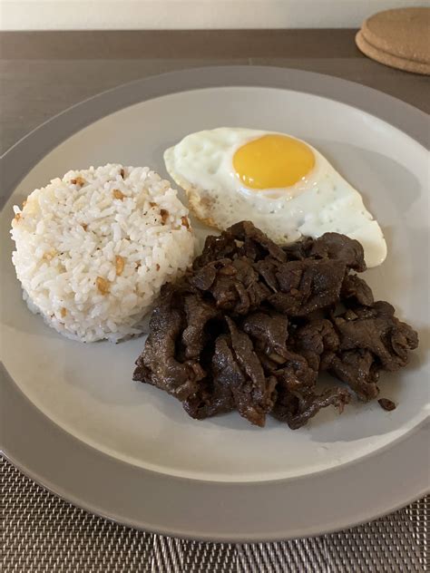 [Homemade] Beef Tapa, Garlic Rice and Egg : FoodPorn