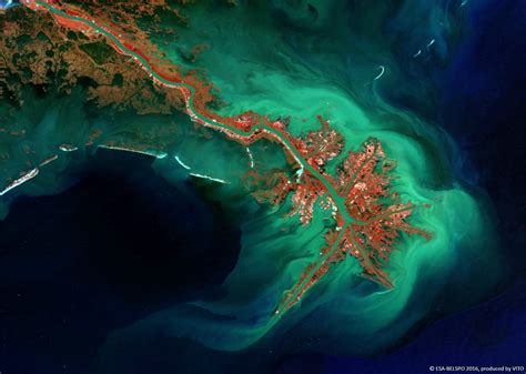 Mississippi River Delta, Louisiana (Image taken: 06/10/2016) : MapPorn