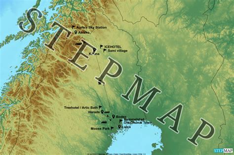 StepMap - Swedish Lapland - Landkarte für World