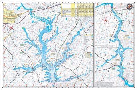 High Rock, Tuckertown, Badin, & Tillery Lakes Waterproof Map #1200 ...