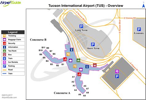 Tucson - Tucson International (TUS) Airport Terminal Map - Overview ...