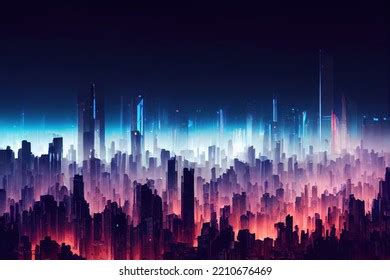 Cyberpunk Futuristic City Future Fantasy Neon Stock Illustration ...