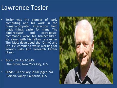 Larry tesler computer scientist, inventor of cut, copy and-paste. | PPT ...