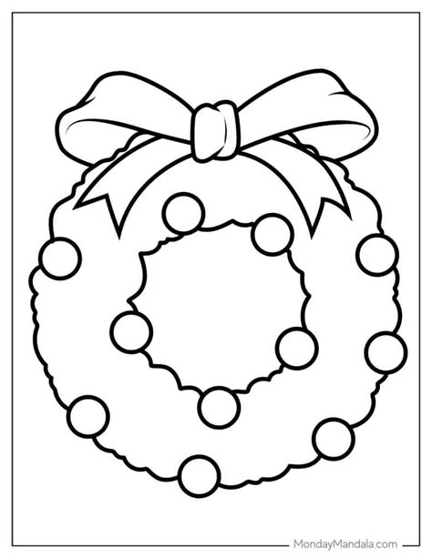 Christmas Wreath Printable Coloring Pages