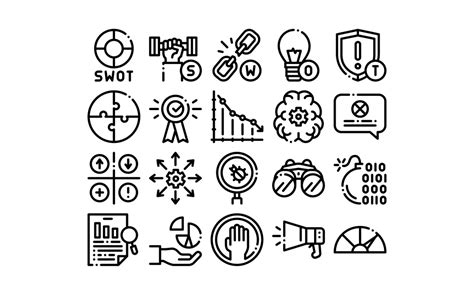 Swot Analysis Strategy Collection Set Vector Icon