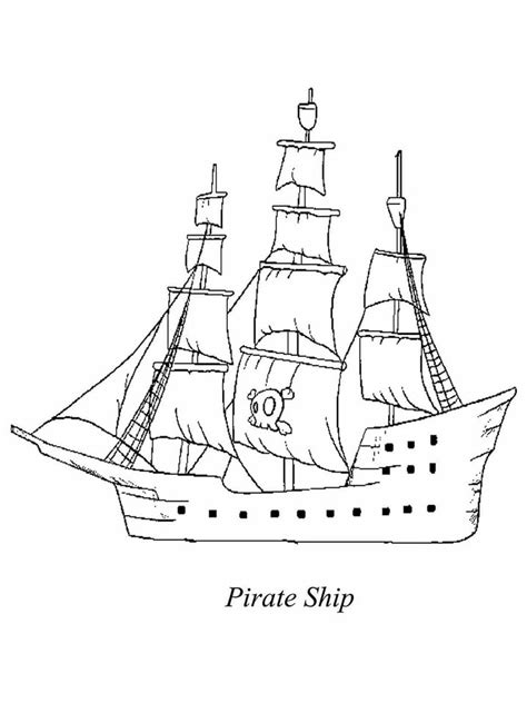 Pirate Ship Coloring Pages - Free Printable Coloring Pages for Kids