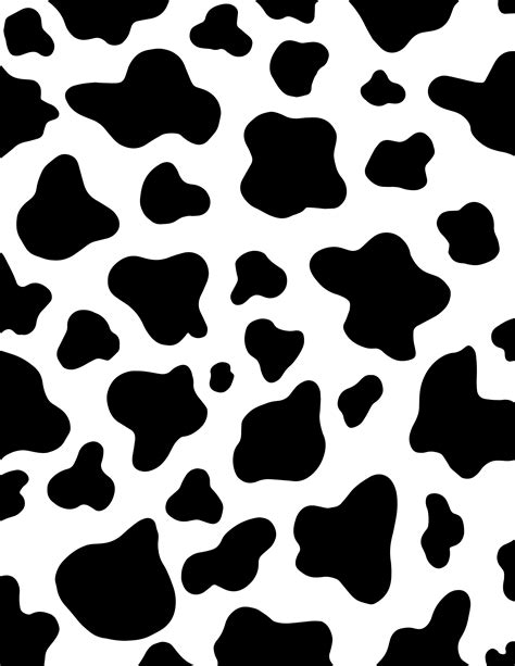 Black and white small printed cow print png and svg digital | Etsy