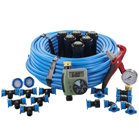 Orbit All-In-One Sprinkler System Kit 25-ft-35-ft Automatic Sprinkler ...