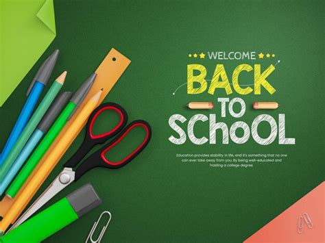 Premium PSD | Back to school banner design template