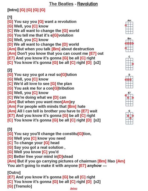 The Beatles - Revolution Guitar Chords