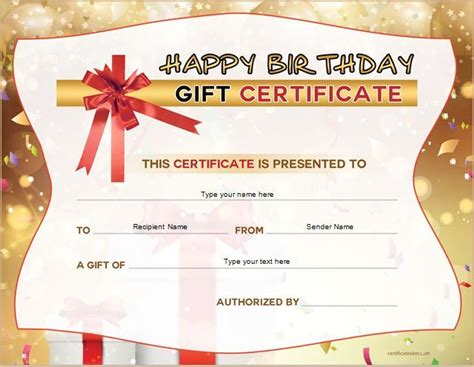 Birthday Gift Certificate for MS Word DOWNLOAD at http ...