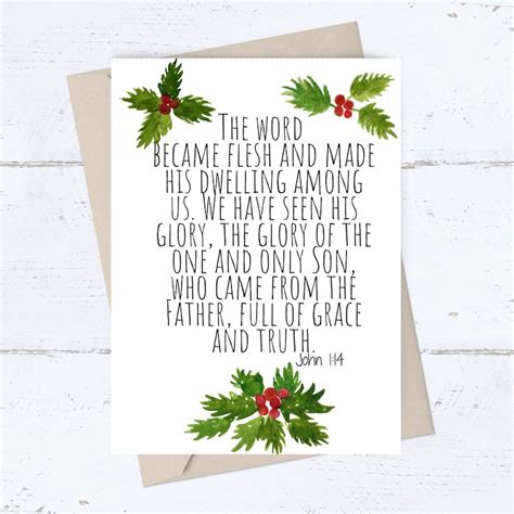 Religious Christmas Card PRINTABLE Bible Verse Scripture DIGITAL ...