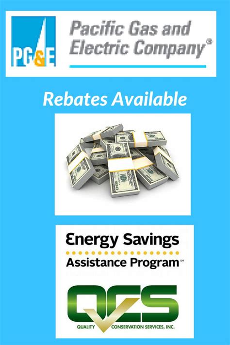 PG&E rebates and more here http://qcsca.com/rebates/ | Gas and electric ...