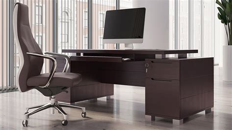 Contemporary Executive Desk Modern / Edeskco provides high end leather ...