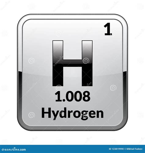 The Periodic Table Element Hydrogen.Vector. Stock Vector - Illustration ...