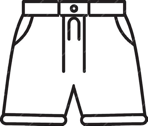 Premium Vector | A black and white drawing of a pair of shorts.