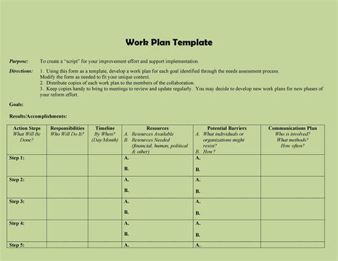 Work Plan - 40 Great Templates & Samples (Excel / Word) - Template Lab