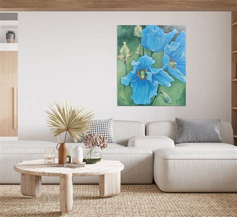 60 X 70 Oil Painting on Canvas Handmade Wall Decoration Blue - Etsy