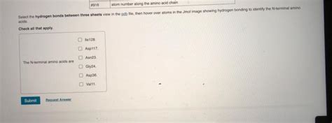 The bydrogen bonding among thee β strands is shown | Chegg.com