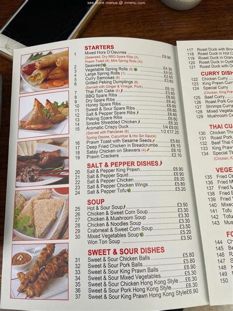 Menu at Shangri La fast food, Guildford