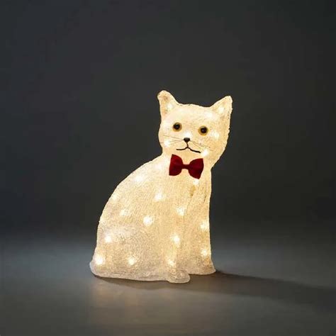 Acrylic Sitting Cat Outdoor Decoration - Fantasy Lights Group