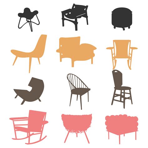 vector furniture silhouettes and Modern chairs 22932173 Vector Art at ...