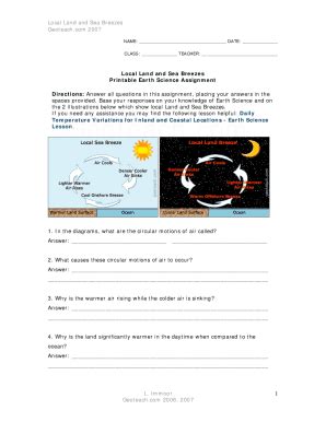 Local Land And Sea Breezes Answer Key - Fill Online, Printable ...