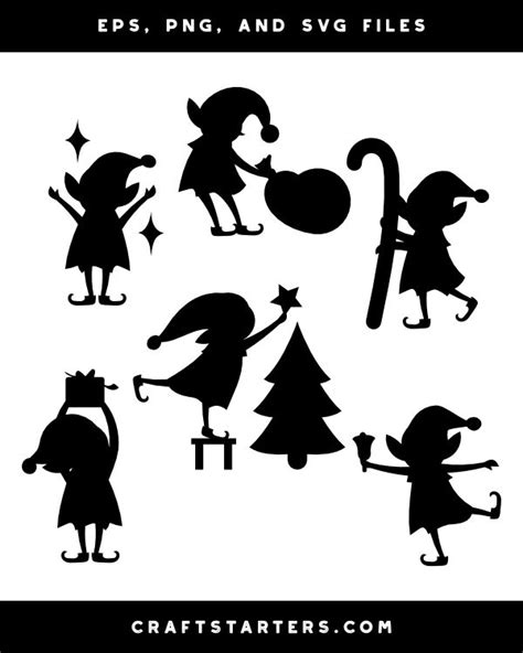 Christmas Elf Silhouette Clip Art | Christmas elf, Silhouette christmas ...