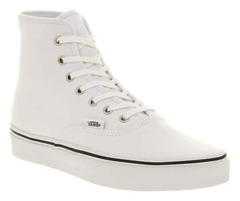 Vans Authentic Hi White Canvas in White for Men | Lyst