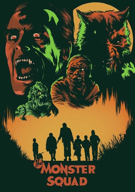 the monster squad movie poster with monsters and zombies