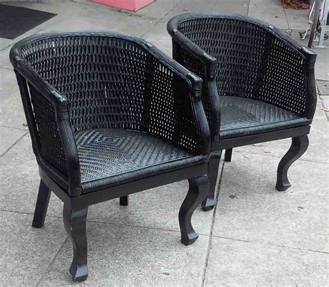 UHURU FURNITURE & COLLECTIBLES: SOLD Black Wicker Patio Chairs - $35/ea