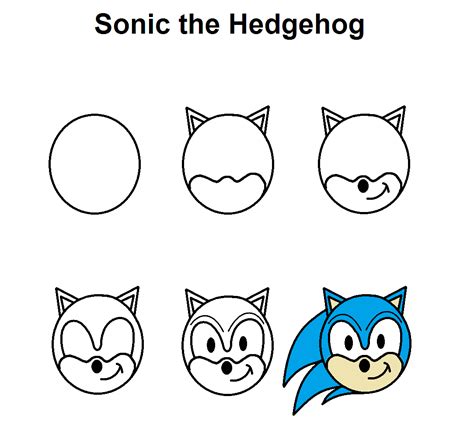 Step-by-step tutorial to draw Sonic the Hedgehog Sonic the Hedgehog in ...