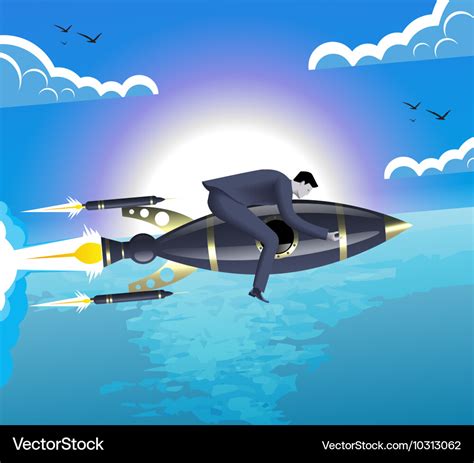 With the rocket speed business concept Royalty Free Vector