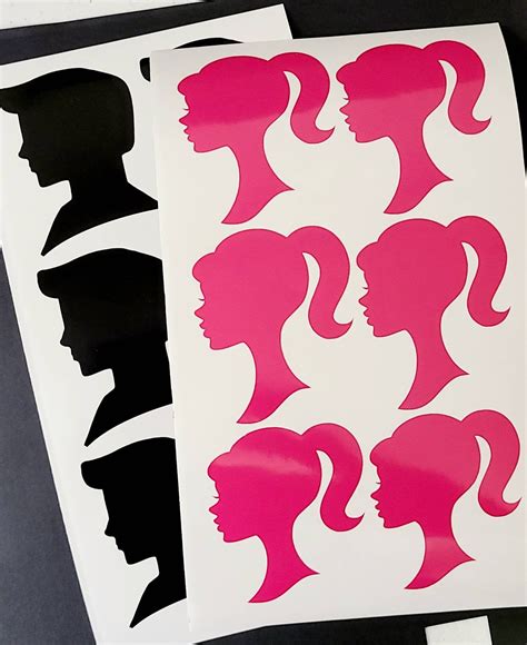 24 Fashion Dolls Vinyl Stickers Doll Heads Silhouette Stickers ...