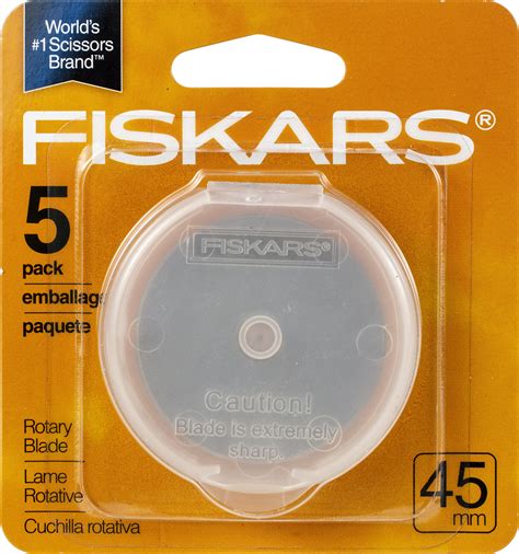 Fiskars 95287097J Rotary Cutter Replacement Blades, 45mm , 5 Pack ...