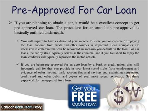 Pre approved auto loans bad credit