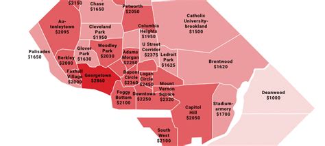 Washington D.C. Neighborhood Rent Map: Spring 2019