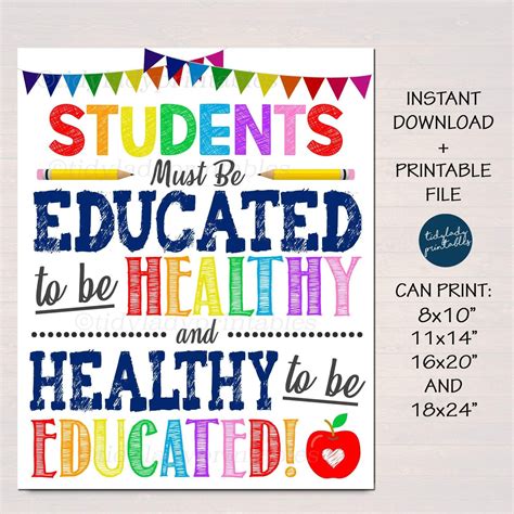 School Nurse Office Decor, Students Must Be Healthy to be Educated ...