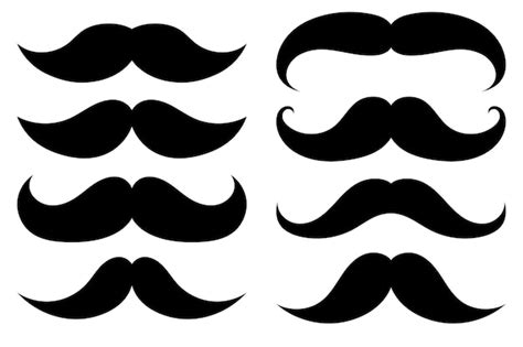 Free Vector | Set of Mustaches Glyph Style