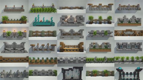 35 Minecraft Fence / Wall Design Ideas : r/Minecraftbuilds