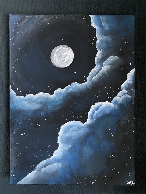 night sky painting with moon - Fredericka Donahue