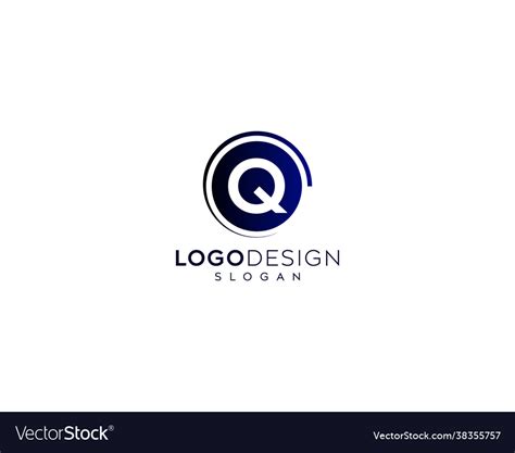 Minimalist letter q logo design Royalty Free Vector Image