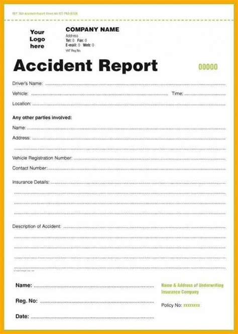 Accident Report Form | Incident report, Report template, Templates