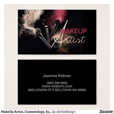 MakeUp Artist, Cosmetology, Salon Business Card | Zazzle.com | Makeup ...