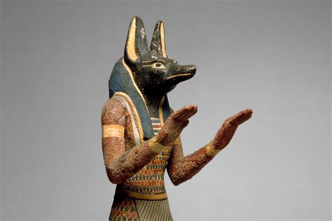 A unique ancient Egyptian statue of Anubis Jackal God of afterlife and ...